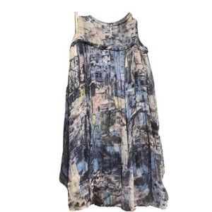 Tracy Reese Landscape City Scene 100% silk Dress sz P